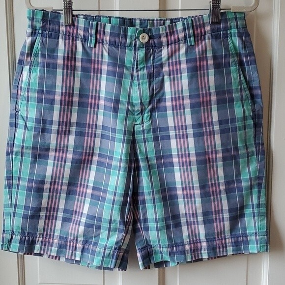 VINEYARD VINES COTTON BREAKER SHORT MADRAS PREPPY PLAID SIZE 33 EASTER SUMMER - Picture 1 of 10